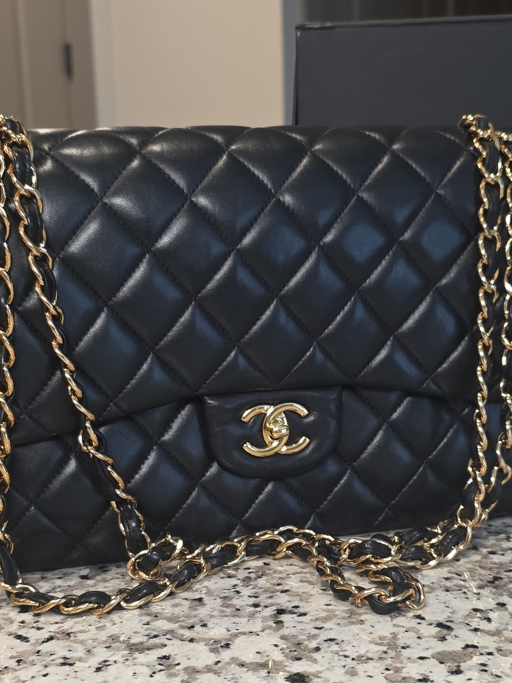 Chanel Quilted Classic Flap Bag in Black with Gold Chain - Picture 11 of 16